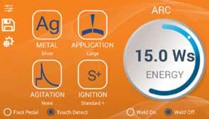 100cのディスプレイ画面 アーク溶接